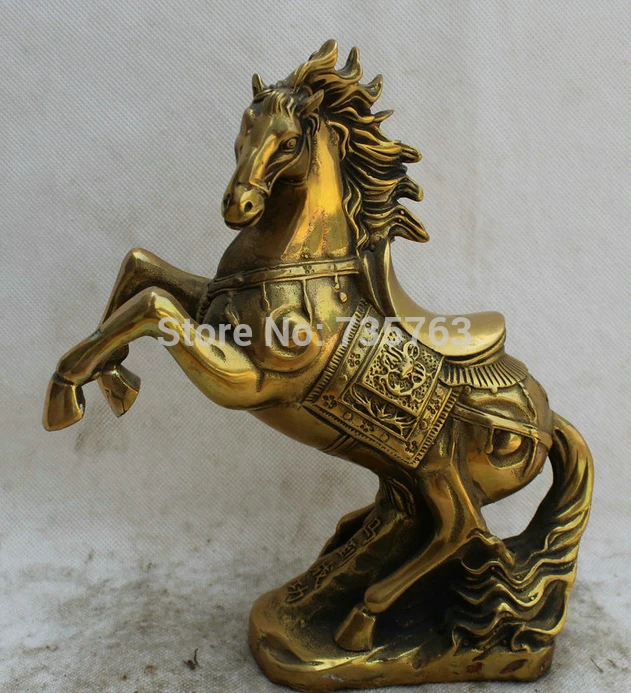 

xiuli 001130 9 Chinese Brass success running Fengshui Zodiac Year Horse sculpture Statue