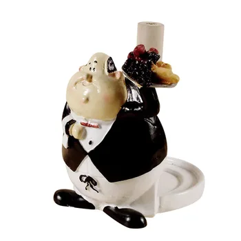 

Creative Resin Chef Paper Towel Holder Figurines Ornaments Chef Miniature Tissue Holder Bakery Kitchen Dining Table Decor Crafts