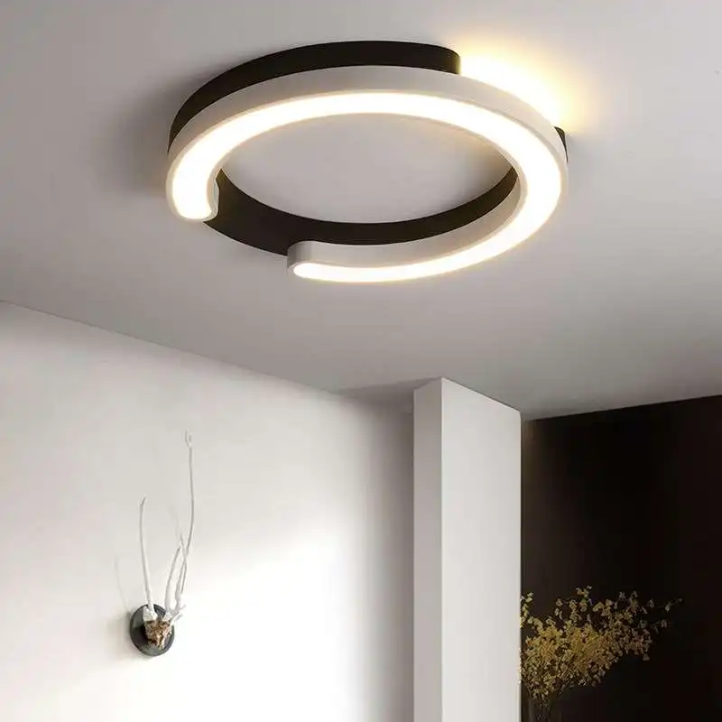 Структура светодиодный потолочный светильник светодиодный светильник для спальни офиса 110 В 220 В поверхностный монтаж белый+ черный круглый квадратный современный потолочный светильник