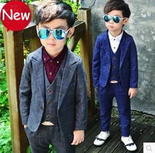 Suit For Boy 3PCS Boys Wedding Costume Boys Formal Vest Blazer Suit Children Spring Clothing Set Boys Suits For Weddings 3-10y 3pcs set boy gentleman suit for weddings prom party 2 10y children slim fit costumes boys tuxedos formal blazer vest pants suits