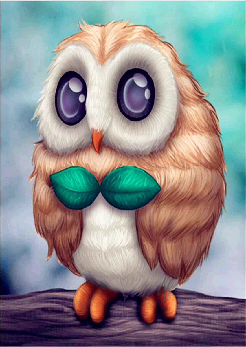 

Free Shipping Personalized Home Decor Diamond Painting Colored Owl 5D DIY Diamond Embroidery Partial Drill Single Owl 30x40