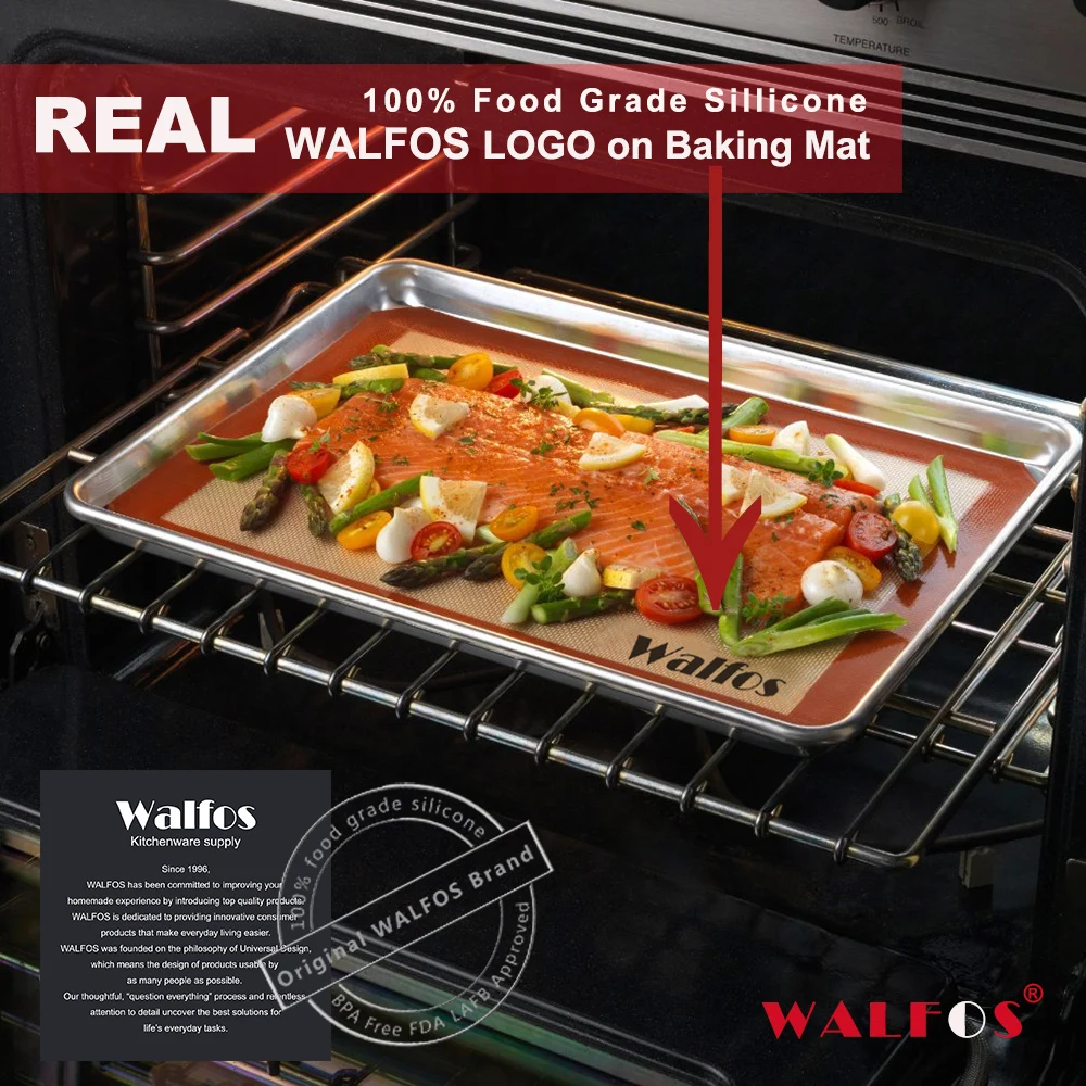 Silicone Baking Mat WALFOS Brand Baking Sheet Liner Non Stick Silicone Baking Mat Non-Stick Cookie Liner Pastry Mat Bakeware Kitchen Tool