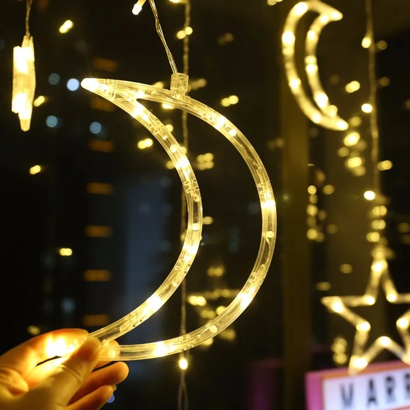 220V Battery Fairy star led curtain string wedding lights Garland holiday party wedding decoration fairy lights led holiday