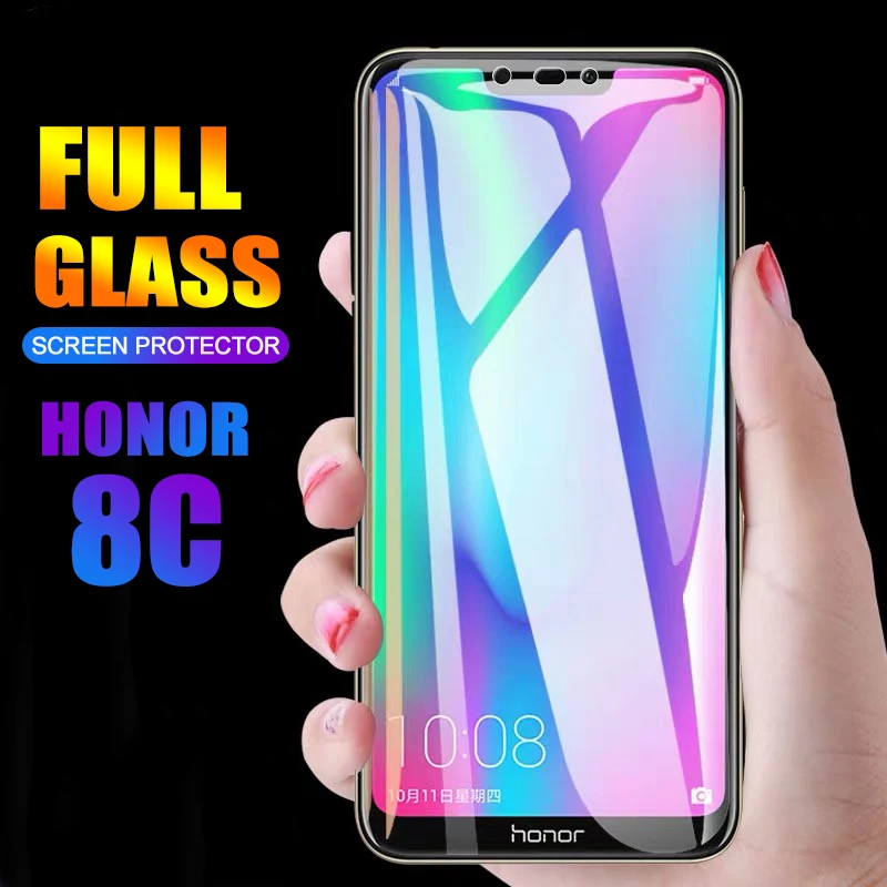 

2Pcs/lot Full Tempered Glass For Huawei Honor 8C Screen Protector Anti Blu-ray tempered glass for Huawei honor 8c glass film