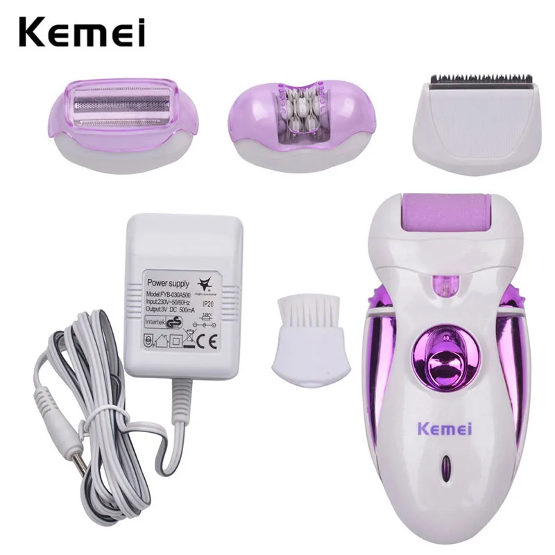 

4 in 1 Multifunction Interchangeable Callus Remover+Epilator+Haircut Kit Micro Pedicure Foot Care Tool Lady Hair Remover Trimmer