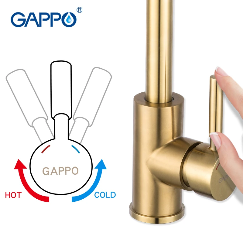 GAPPO kitchen faucet Brushed gold kitchen mixer tap stainless steel water taps deck mounted kitchen waterfall sink faucet GAPPO kitchen faucet Brushed gold kitchen mixer tap stainless steel water taps deck mounted kitchen waterfall sink faucet