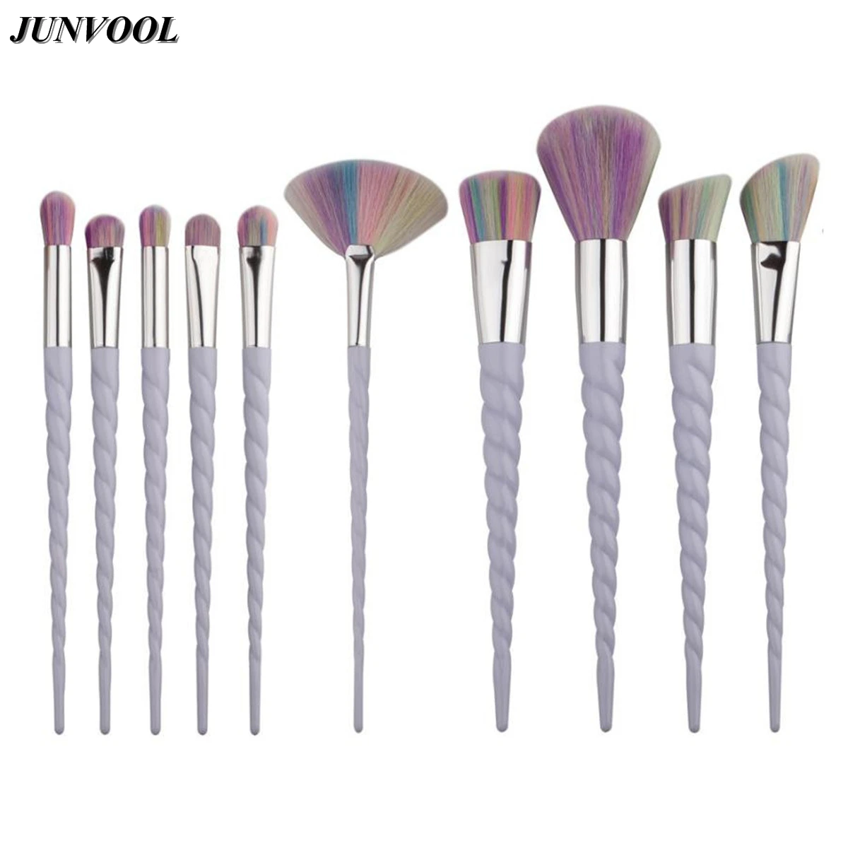 

Maquiagem 10pcs Thread Rainbow Unicorn Handle Makeup Brushes Beauty Cosmetics Foundation Blending Blush Make Up Brush Tool Set