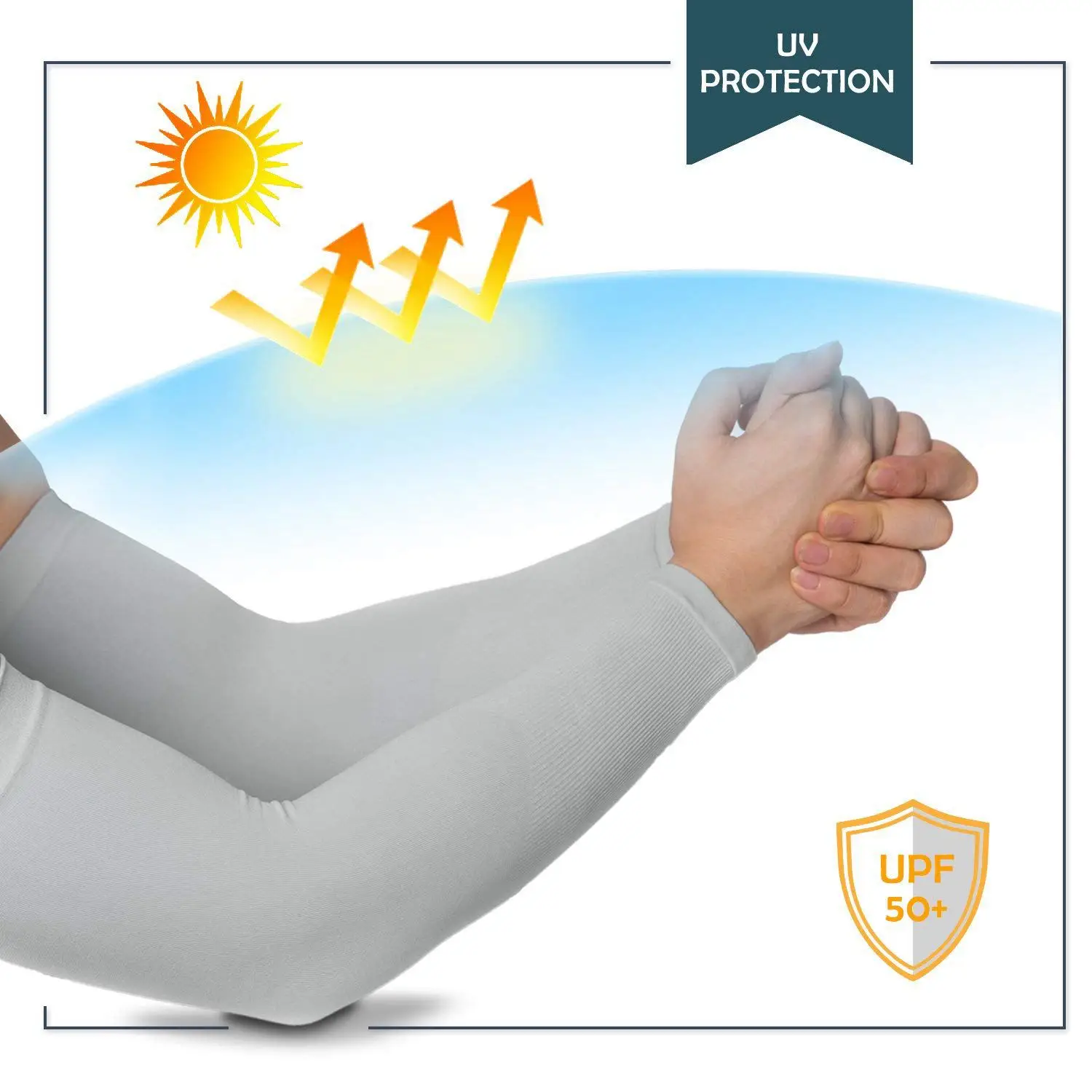 UV Sun Protection Cooling Arm Sleeves for Adults Men Women, Cooler