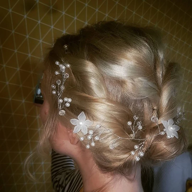 Pearl Wedding Hair Vine Crystal Bridal Hair Accessories Diamante Headband New 