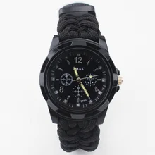 Многофункциональный Открытый Кемпинг выживания часы компас термометр спасательная веревка Паракорд Браслет Оборудование Набор инструментов