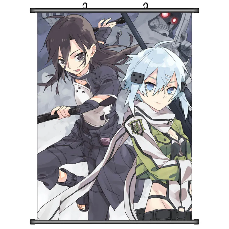 Sword Art Online: Asada Shino 60X80 см японский HD аниме постер тканевая картина баннерная