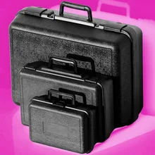 Caja de Herramientas de plástico caja de herramientas de Hardware kit de La maleta El instrumento instrumento equipo de caja Grande negro Súper buena preferencial