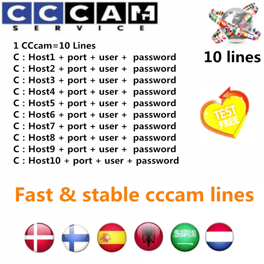 

HD Cccams Server for 1 year Europe Works well for Freesat v7s DVB-S2 HD Satellite TV Receiver 1 Year 10 lines for Spain Germany