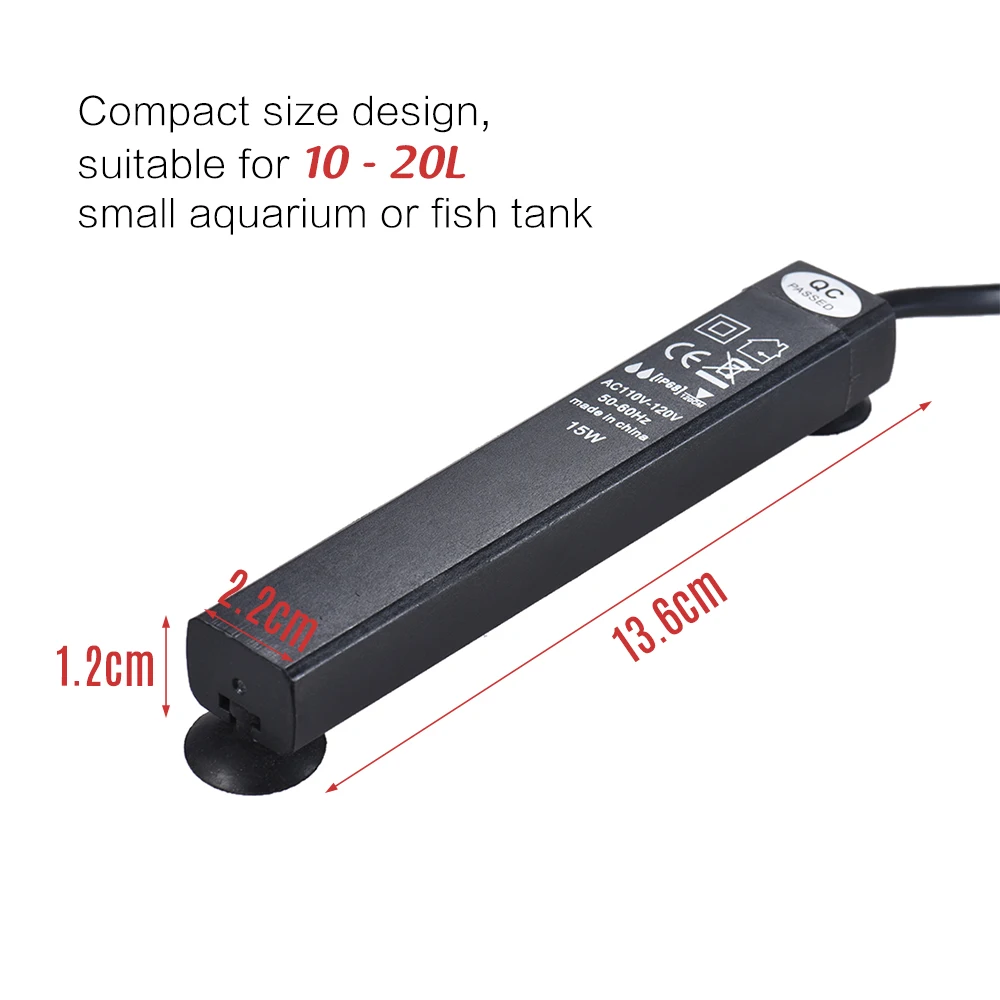 15 Вт/25 Вт подогреватель для аквариума стержень мини подводный для аквариума обогреватель для аквариума вода нагревательные стержни аквариум контроль температуры 110-240 В