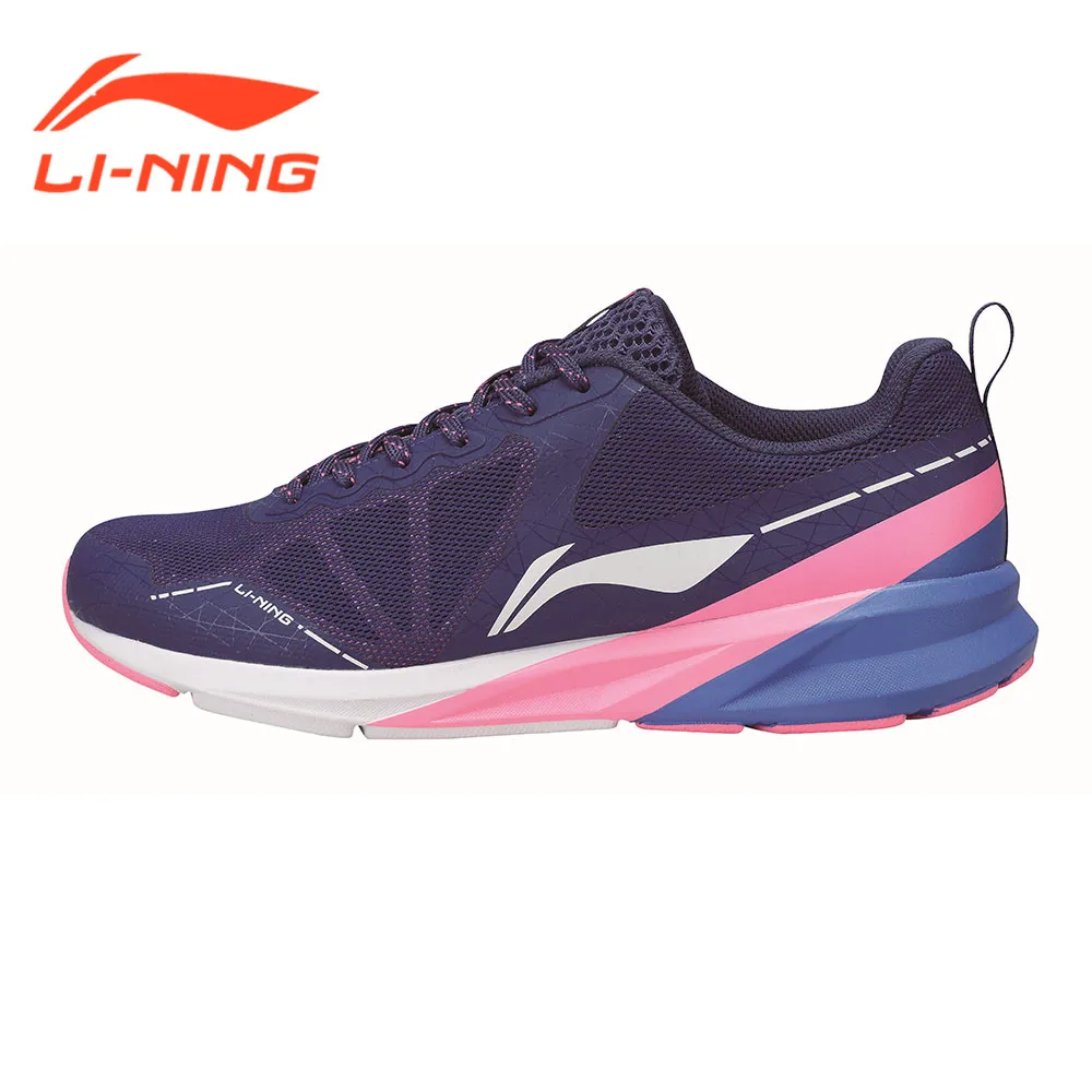  Women's Sport Sneakers 2017 New Arrivals LI-NING ARHM036 Cushion Running Shoes Breathable-Lightning Blue+Pink 
