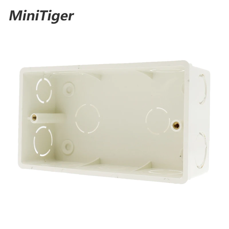 Minitiger распределительная коробка для монтажа в стену внутренняя кассета белый чехол для задней панели коробки 137 мм* 83 мм* 56 мм для 146 мм* 86 мм Стандартный сенсорный выключатель и розетка