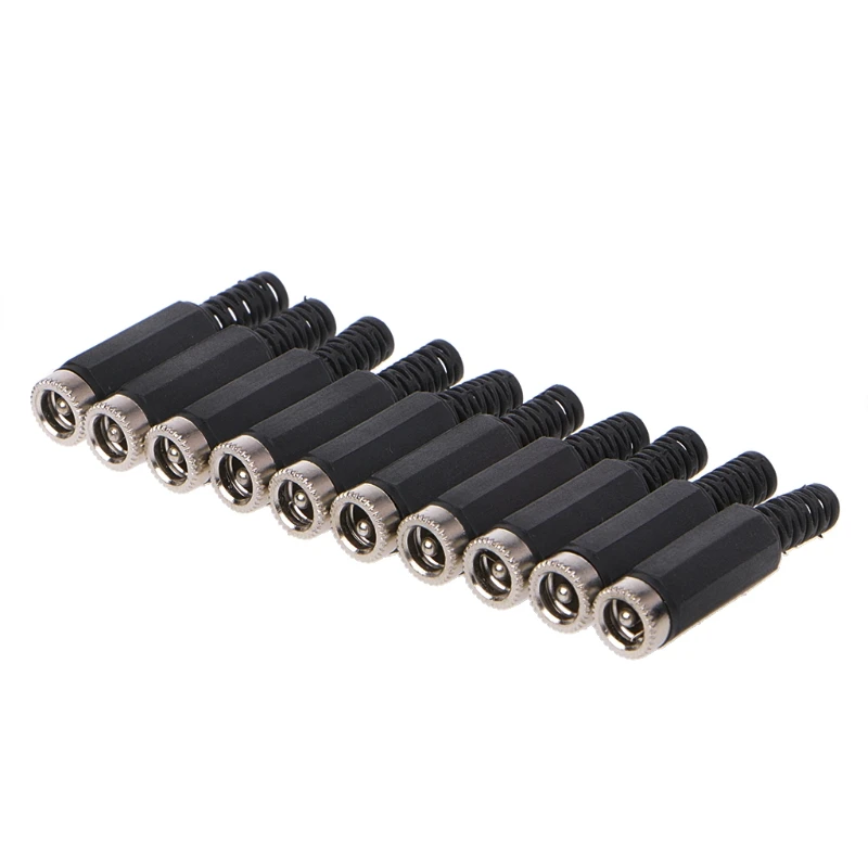 

10 Pcs 5.5x2.5mm Female DC In-Line Plug Socket Jack Connector Adapter Plastic Cover