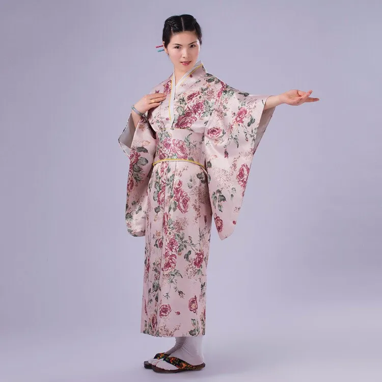 Новинка, хлопковый Халат-кимоно в стиле пиона, YukataJapanese Haori, костюм, платье с Obi Yukata высокого качества