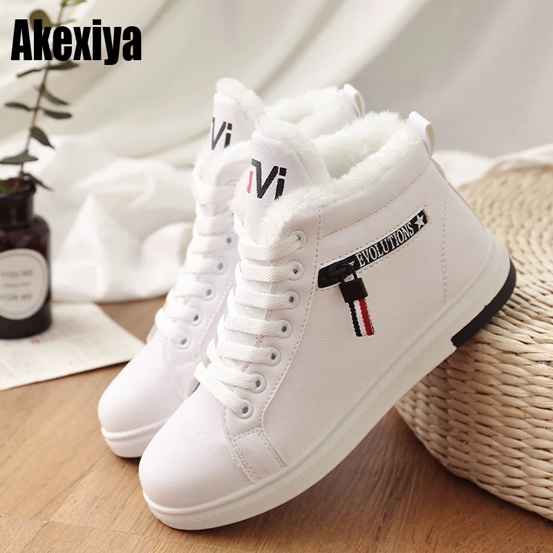 

winter boots women ankle boots warm winter woman shoes sneakers flats lace up ladies shoes women short snow boots 2019 y755
