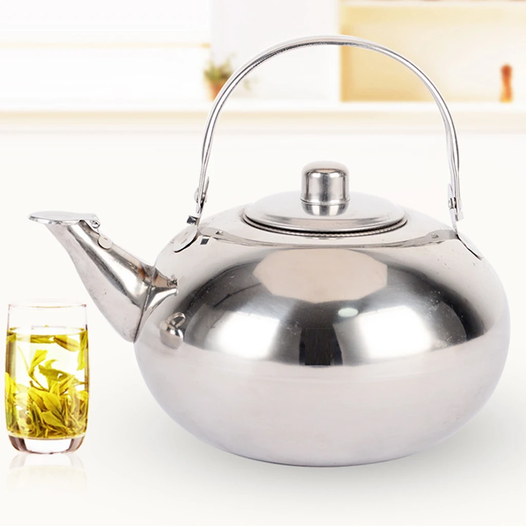Durable Stainless Steel Hot Water Kettle Pot Loose Tea Maker Infuser Tea Kettle Pot Metal Teapot with Removable Teaware Strainer