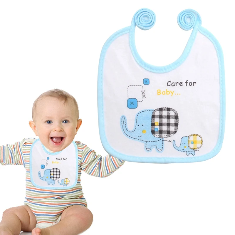 

Newborn Cotton Elephant Cartoon Baby Bibs Towel feeding Burp Cloth Letter Waterproof Baby Infant Bibs