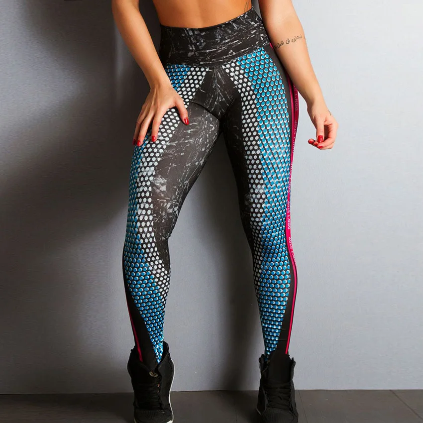 

Twill Printing Leggings Put Hip Elastic High Waist Legging Breathable Slim Pants