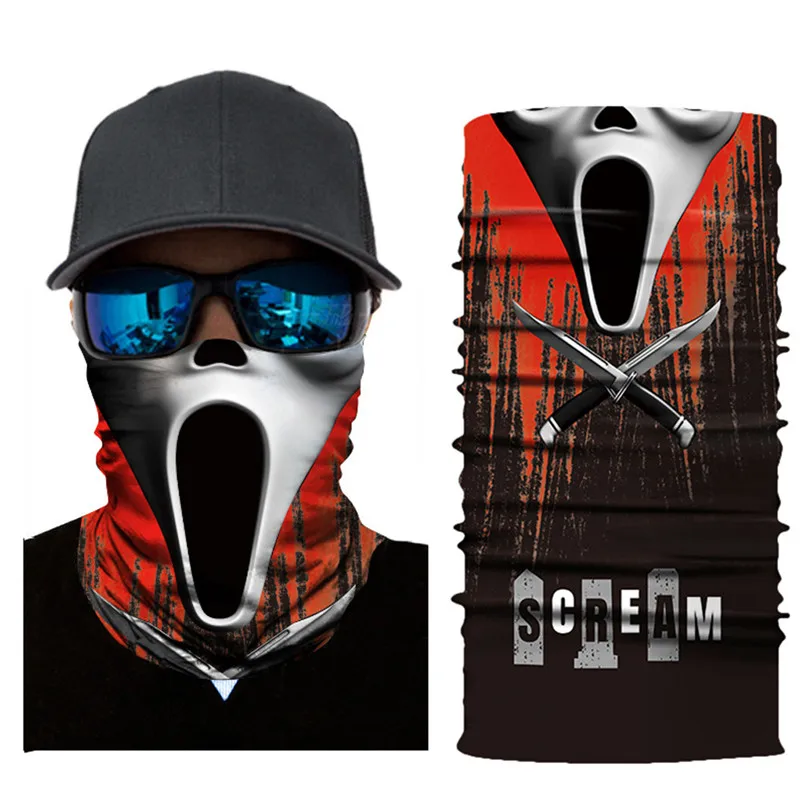 Scarf Neck Face Mask Ghost Skull Skeleton Head Bandana Shield Headband Headwear Windproof Men Bicycle Cyling Equipment #3d26 (3)
