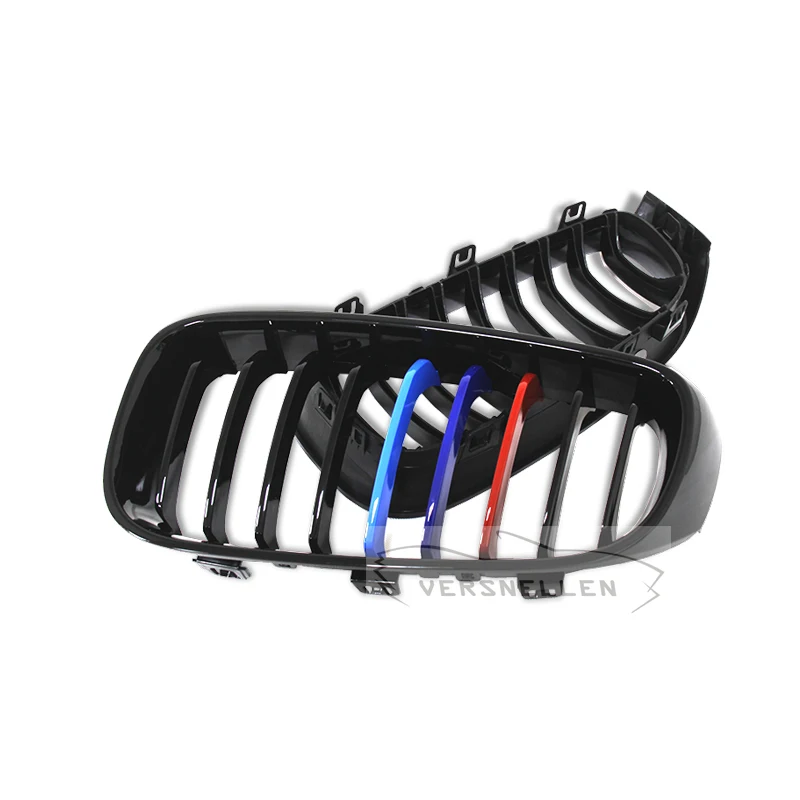 

1 lot Gloss Black Carbon Fiber Car Front Bumper Kindey Grilles Grill For BMW F34 335i GT 328i GTxDrive 2014 2015 2016