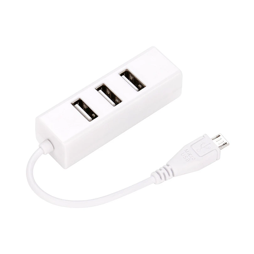 Микро USB на 4 порта OTG концентратор для Raspberry Zero для Orange Pi для ODROID для Banana Pi A20 - Цвет: Белый