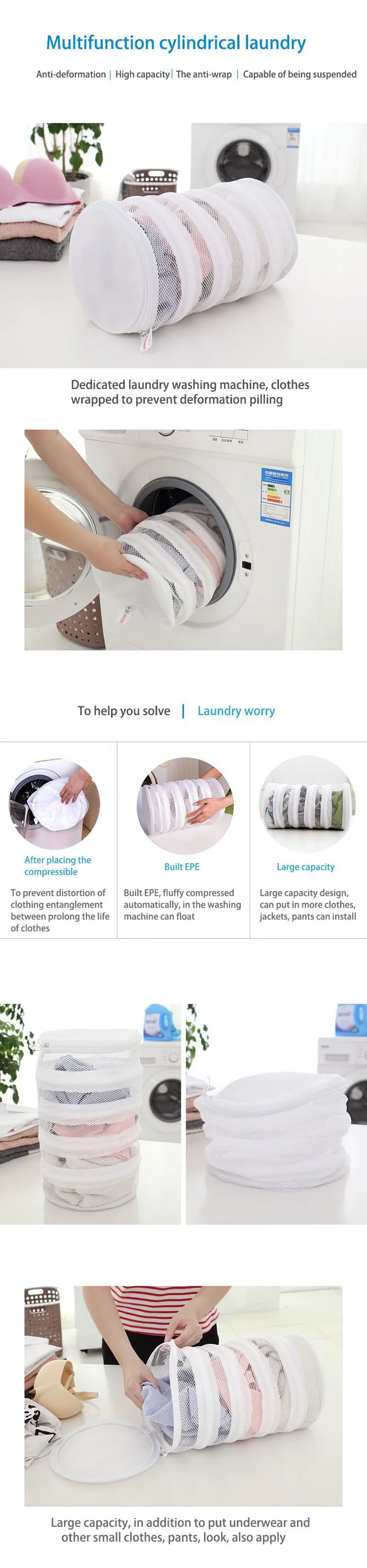 Mesh Laundry Bags Large Capacity Foldable Dedicated Lingerie Bar Shoes Washing Bag Dry Shoes Organizer Portable Basket