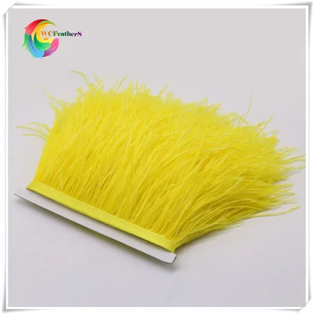 9 yellow ostrich feather fringe 2