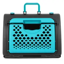 Переноска для собак, товары для путешествий, переносная клетка для питомцев из АБС-пластика с защитными дверными замками, волнистая ручка, вентилируемая клетка для собак и кошек