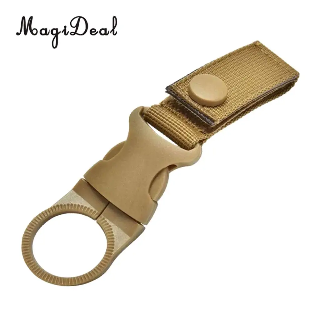 Nylon Molle Hanging Waist Belt Strap Webbing Buckle Clip Water Bottle Holder Hook for Men Women Outdoors