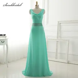 Новые поступления Бирюзовый платья невесты линия рукавов Тюль Vestidos De Baile индивидуальные Пронь платья SLD393