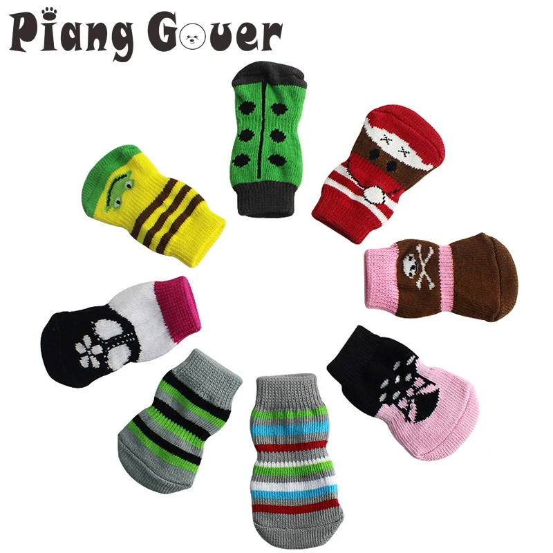 

4Pcs/Set Soft Frog Dog Socks Lovely Non-slip Dogs Sock Clothes Apparels