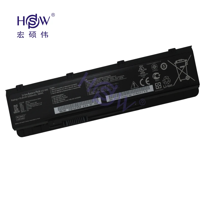 HSW аккумулятор для ноутбука ASUS A32-N55 07G016HY1875 N45 N45E N45S N45F N45J N45JC N45SJ N45SN N45SF N45SL акумуляторная батарея