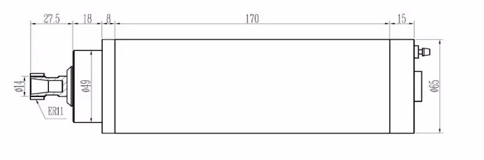 0.8kw 65mm ER11 water