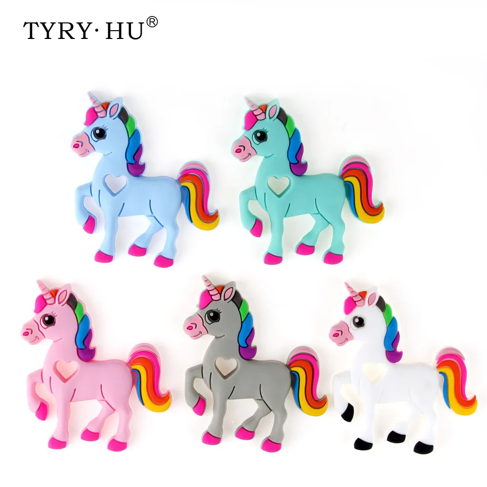 TYRY.HU 1 шт. силиконовый Прорезыватель для зубов в форме лошади детей цепочка