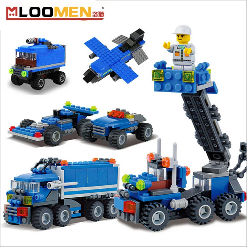163Pcs lepine Model Block Kits Transport Dumper Truck Building Bricks 8 Shapes DIY Brand Toys for