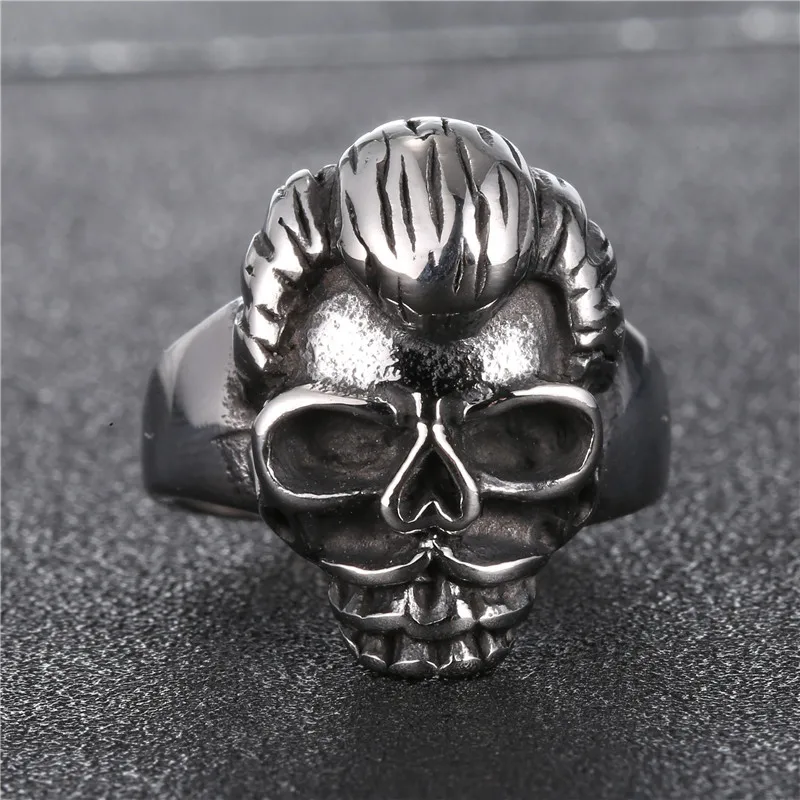

Johnny Hallyday vintage rock punk skull rings for men woman jewelry 316 stainless steel Hip Hop Cool Unique males Finger ring