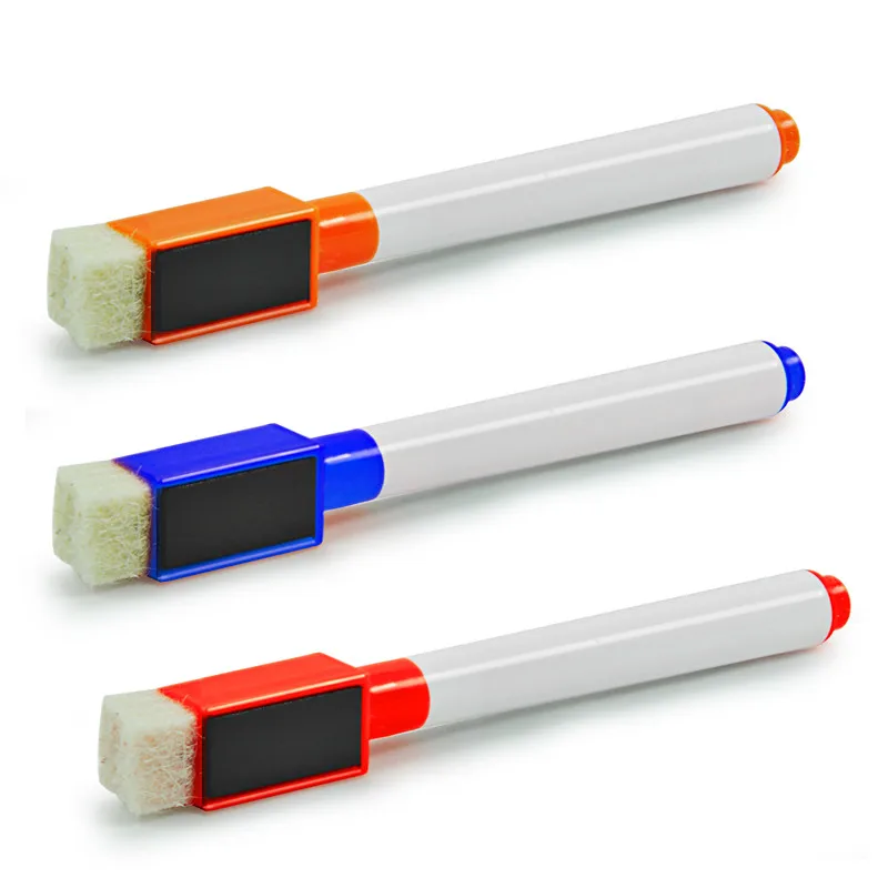 10pcs Whiteboard Marker Pens White Board Dry Erase Marker Fine Nib Pen with Eraser Rubber