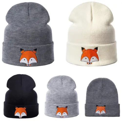 Pudcoco Kids Children Warm Knit Yarn Beanie Hat Boys Girls Fur Fox Pom Bobble Crochet Cap 4Colors Hot Sale | Детская одежда и