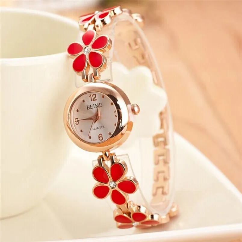 

Watches Hot Sale Fashion Casual Women Bracelet Watch Alloy Flowers Diamond Wrist Watches Dress Quartz Watch