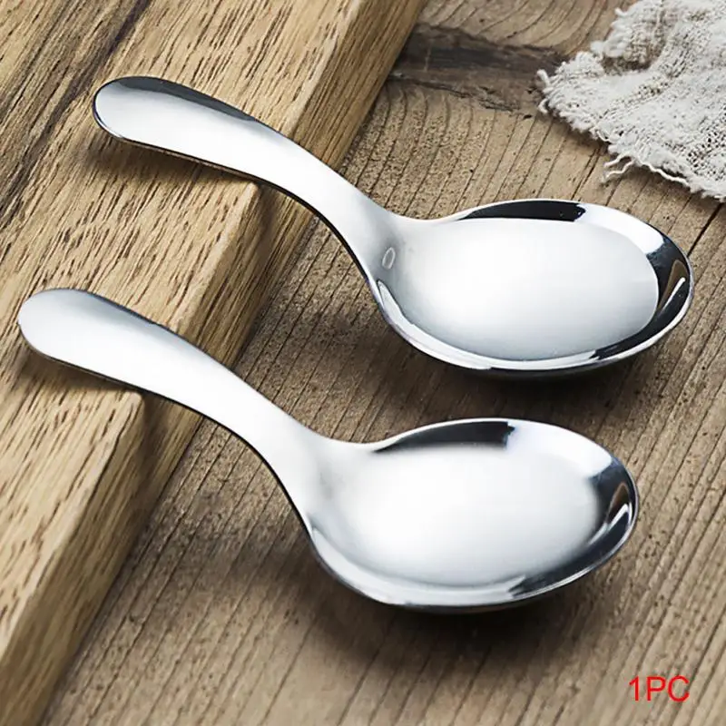 

1pc Small Stainless Steel Spoon Mini Coffee Tea Spoon Metal Spice Sugar Salt Scoop Kids Ice Cream Spoon Kitchen Cooking Gadgets