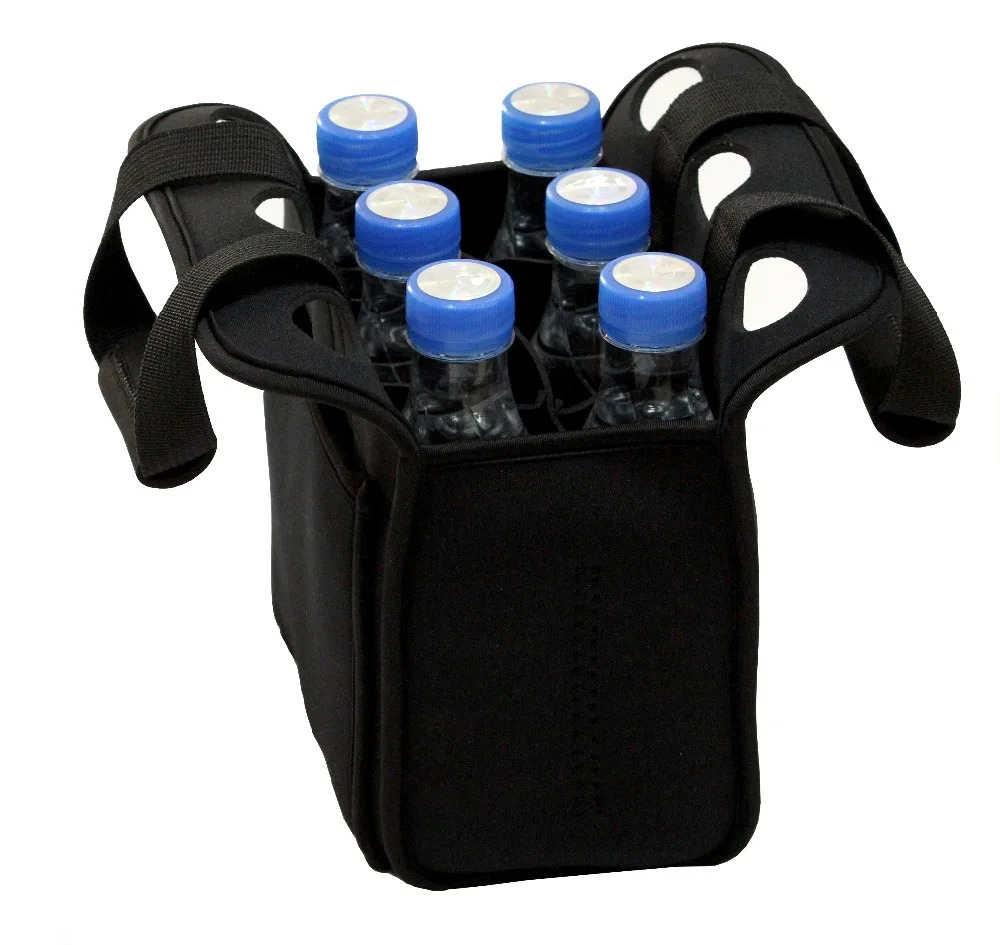Neoprene insulated six pack beer cooler bag