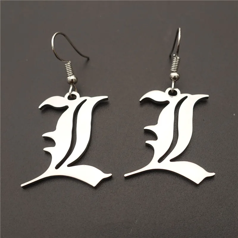 

Death Note Double L Yagami Non-Mainstream Stainless Steel Earrings Anime Jewelry