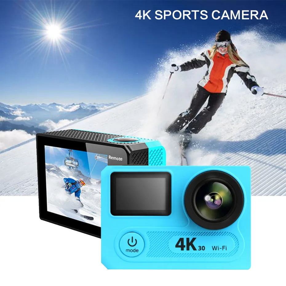 

Mini Action Video Cameras 4K fps Wi-Fi Action 170D Lens Underwater Sports Waterproof Cam 2" Screen 1050mAh Battery 08