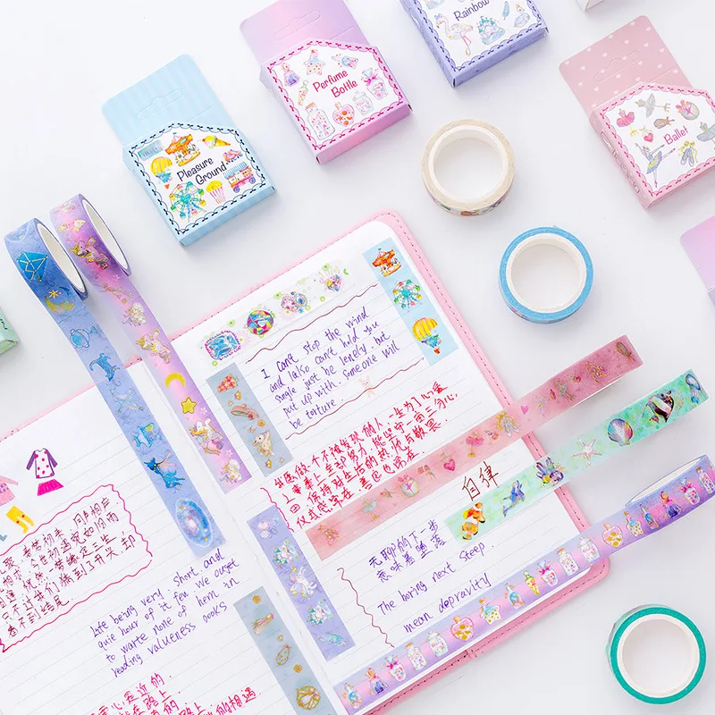 Cartoon World Unicorn Ocean Diamond Gilding Decorative Washi Tape Adhesive Tape DIY Scrapbooking Sticker Label Masking Tape Cartoon World Unicorn Ocean Diamond Gilding Decorative Washi Tape Adhesive Tape DIY Scrapbooking Sticker Label Masking Tape
