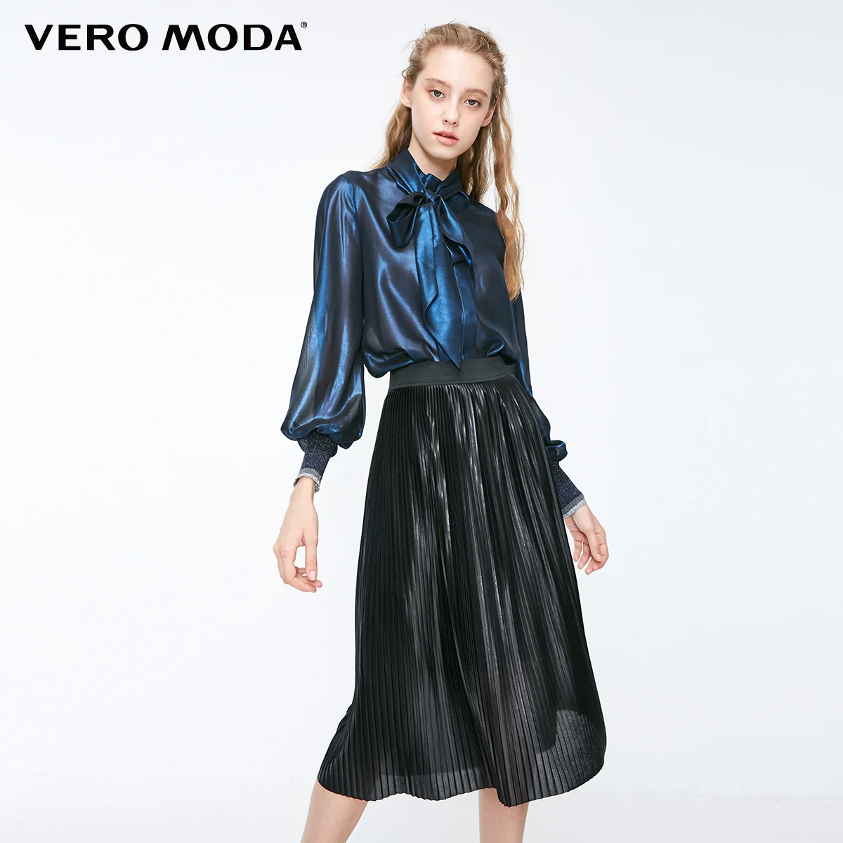 Vero Moda Женская новая светоотражающая ткань плиссированная юбка | 31831G505