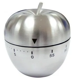 

60 Minutes Stainless Steel Apple Style Kitchen Timer Mechanical Dial Timing Controler Countdowner Time Reminder Free Shipping